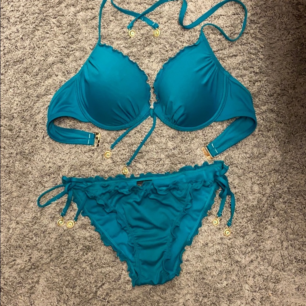 H&M teal bathing suit Sz 8